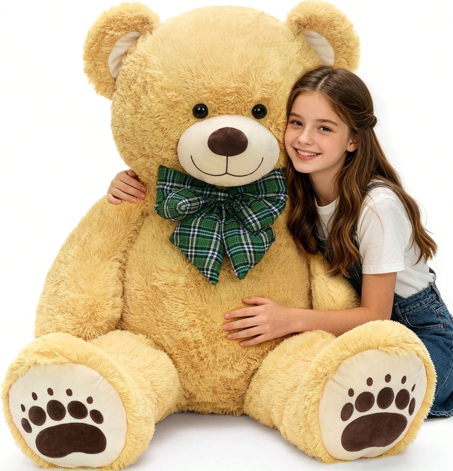 Tezituor Giant Teddy Bear Stuffed Animal 4ft-Classic Big Teddy Bear-Brown Large Stuffed Bear Plush Toys For Kid Christmas Birthday-Gift For Girlfriend