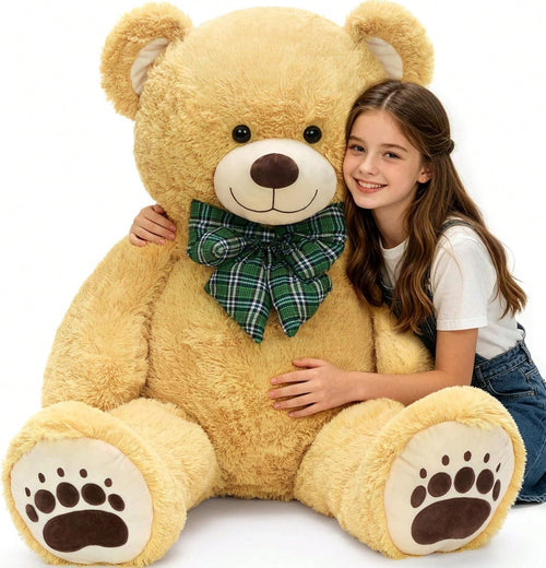Tezituor Giant Teddy Bear Stuffed Animal 4ft-Classic Big Teddy Bear-Brown Large Stuffed Bear Plush Toys For Kid Christmas Birthday-Gift For Girlfriend