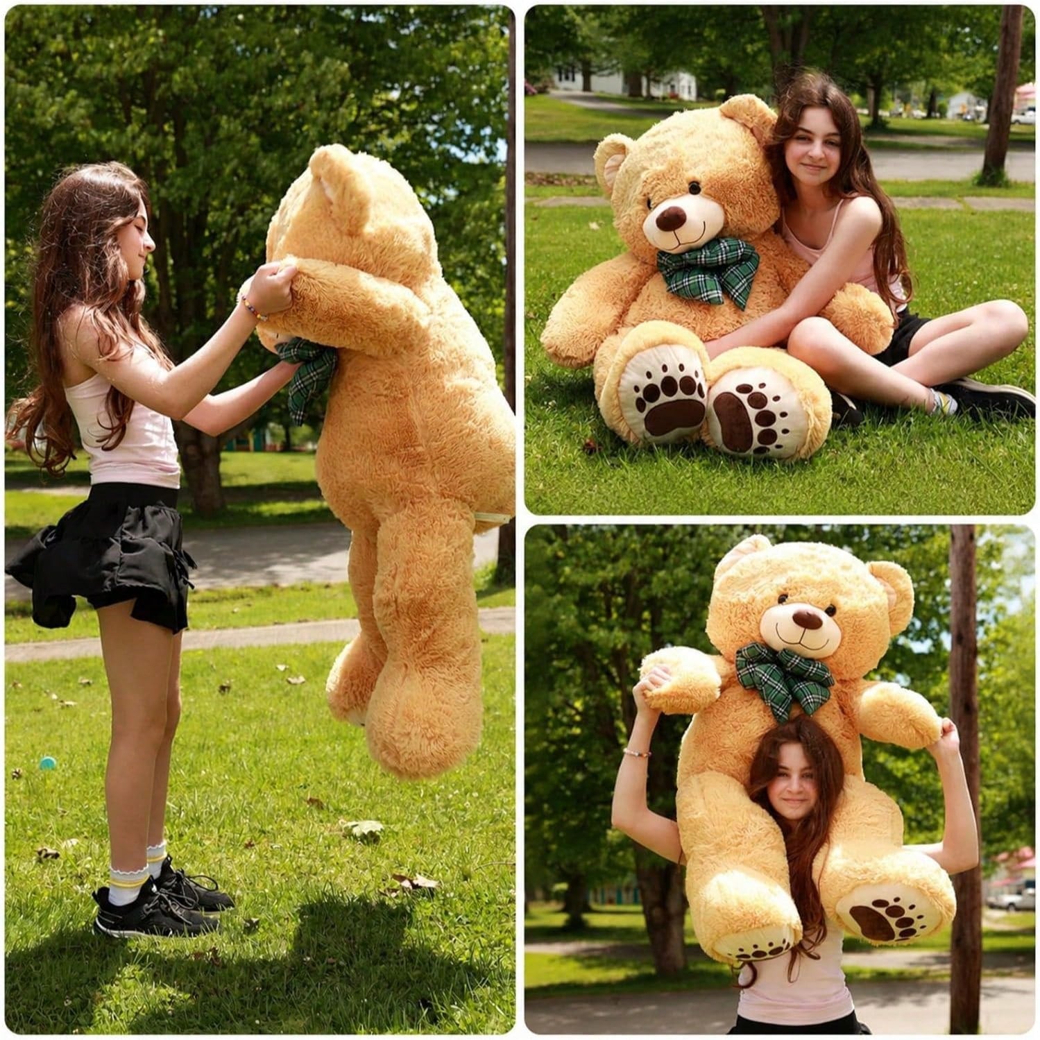 Tezituor Giant Teddy Bear Stuffed Animal 4ft-Classic Big Teddy Bear-Brown Large Stuffed Bear Plush Toys For Kid Christmas Birthday-Gift For Girlfriend