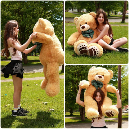 Tezituor Giant Teddy Bear Stuffed Animal 4ft-Classic Big Teddy Bear-Brown Large Stuffed Bear Plush Toys For Kid Christmas Birthday-Gift For Girlfriend