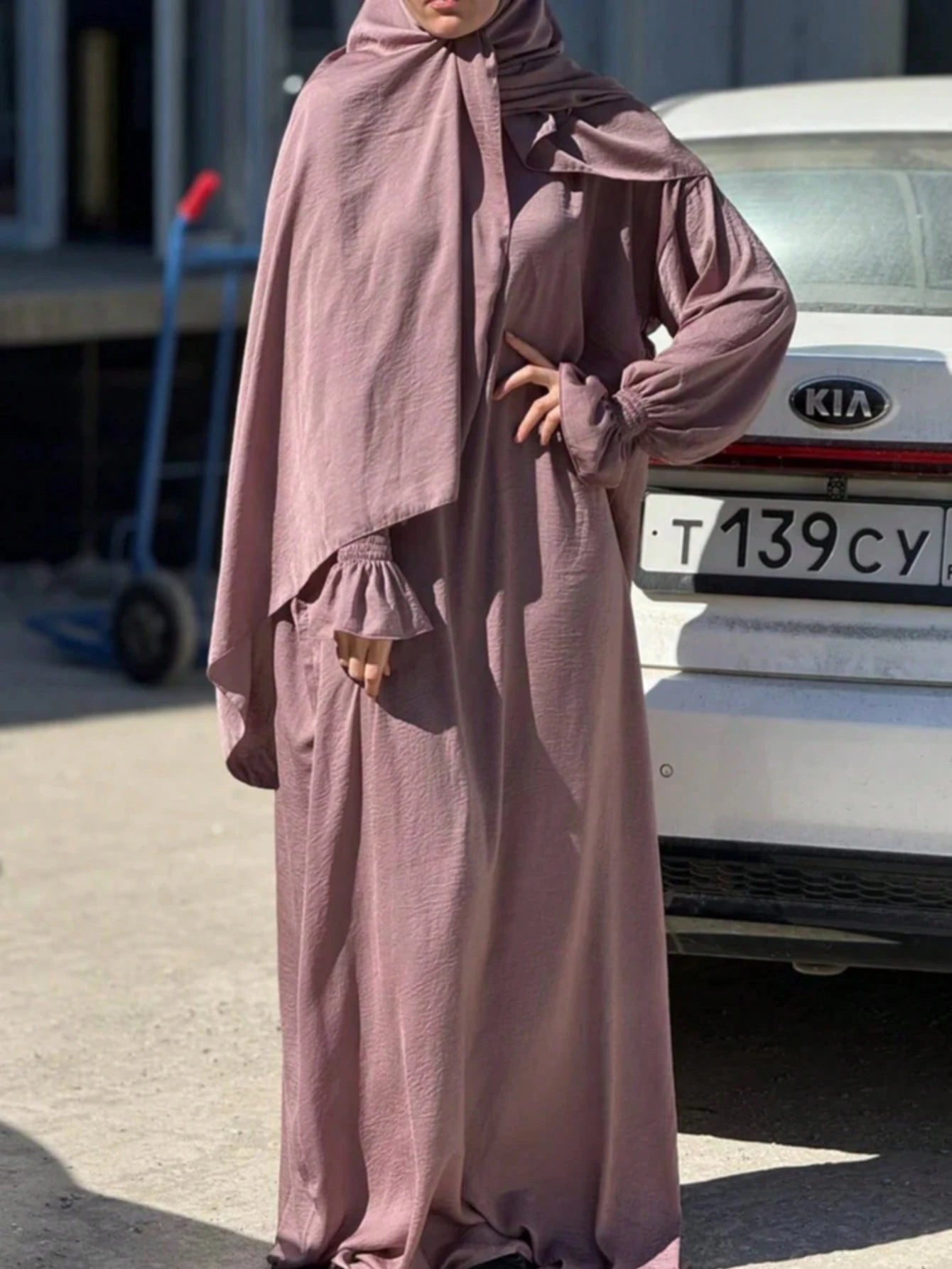 The Abaya Headscarf Is An All-In-One Design With Elastic Cuffs, Suitable For Muslim And Islamic Women