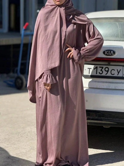 The Abaya Headscarf Is An All-In-One Design With Elastic Cuffs, Suitable For Muslim And Islamic Women