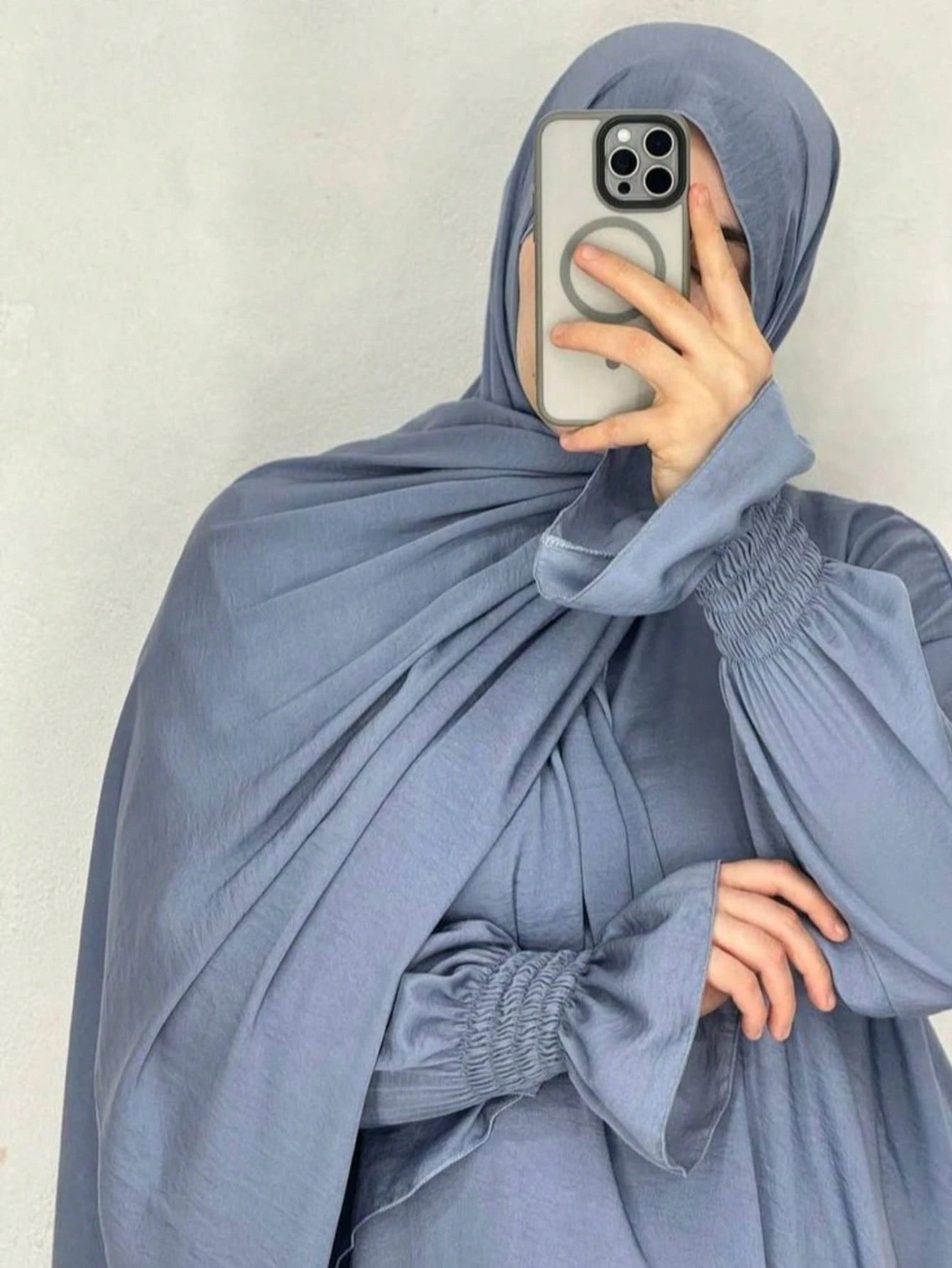 The Abaya Headscarf Is An All-In-One Design With Elastic Cuffs, Suitable For Muslim And Islamic Women