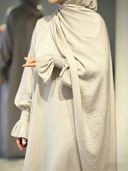 The Abaya Headscarf Is An All-In-One Design With Elastic Cuffs, Suitable For Muslim And Islamic Women