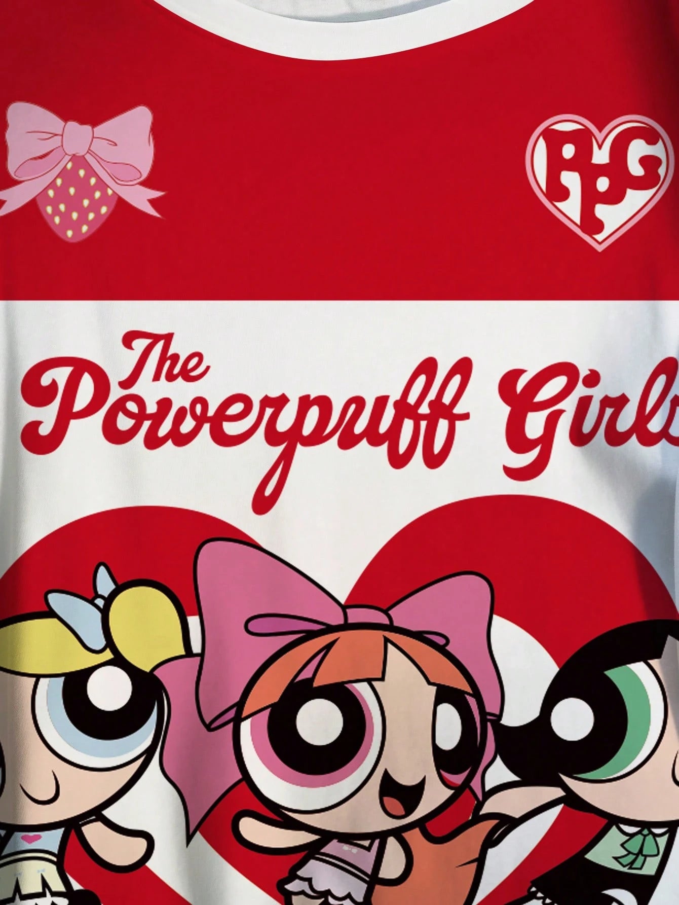 THE POWERPUFF GIRLS X Plus Size Women's Cartoon Print Casual Daily Short Sleeve T-Shirt