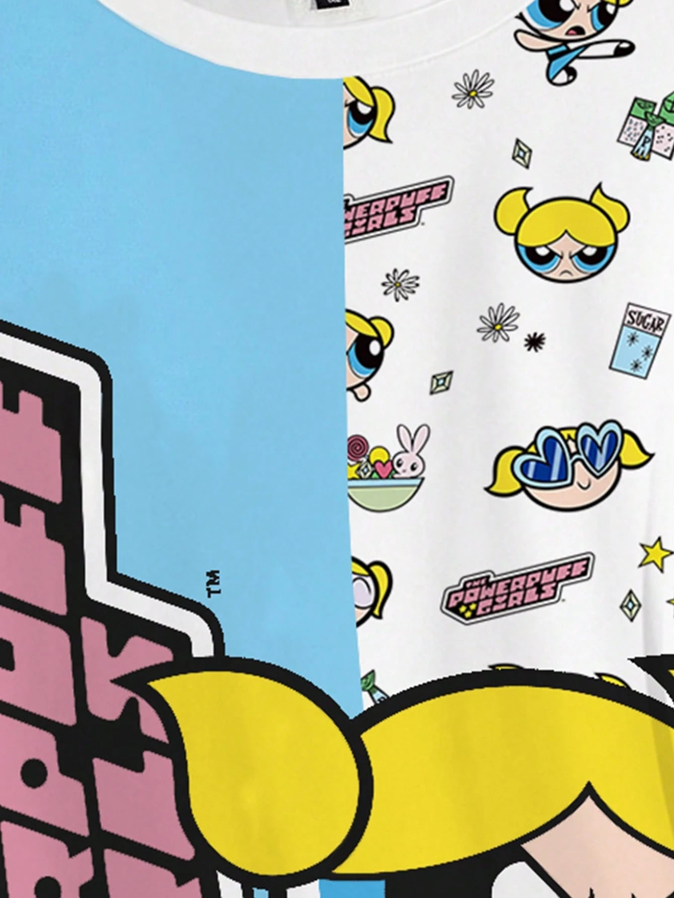 THE POWERPUFF GIRLS X Plus Size Women's Round Neck Short Sleeve T-Shirt