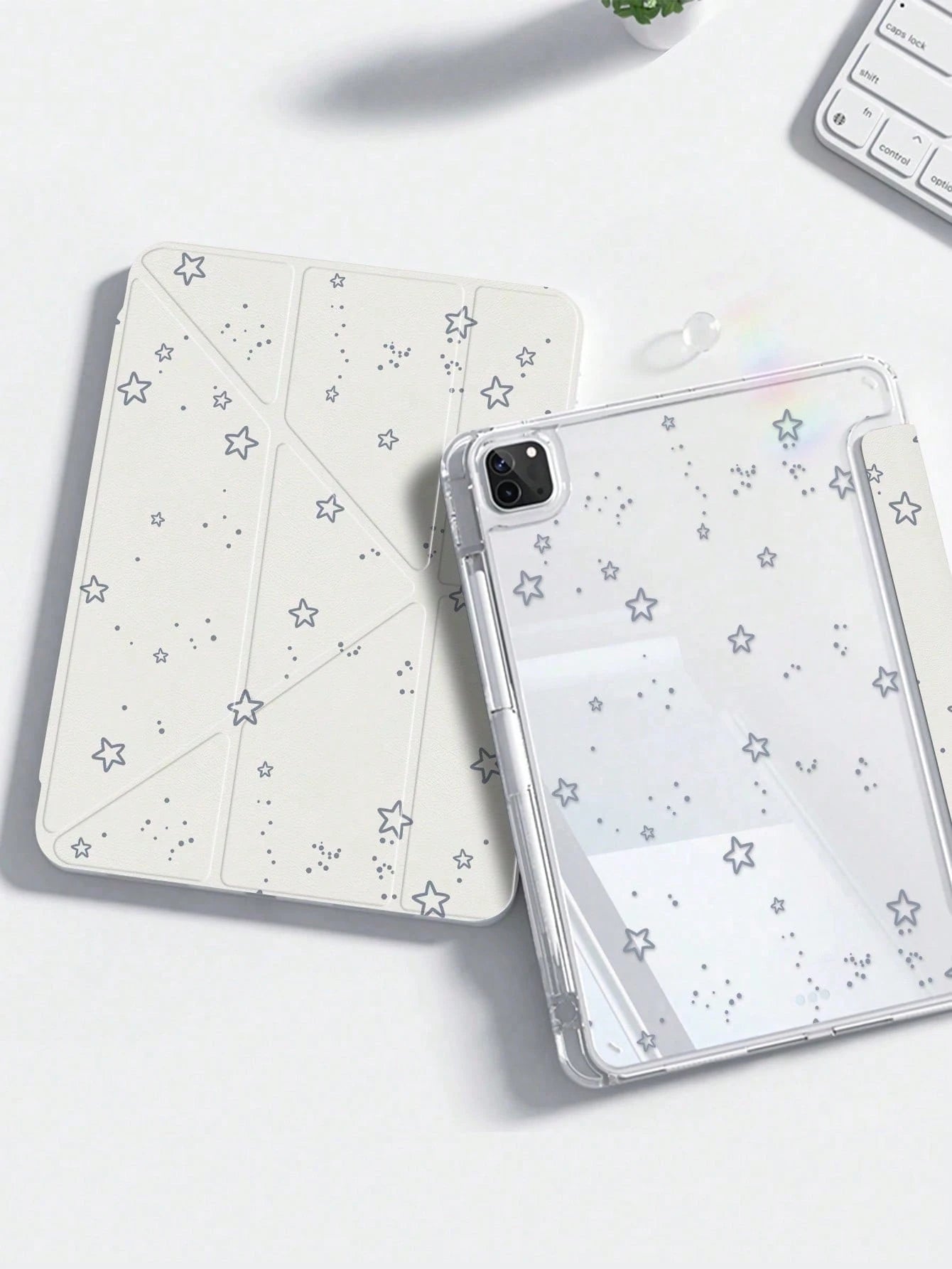 This Exquisite And Cute Cartoon Pattern Double-Sided Painted Acrylic Transparent Crystal Back Shell Is Shockproof And Suitable For IPad 7th, 8th (10.2 Inch) And 10th Generation Models. It Features A B