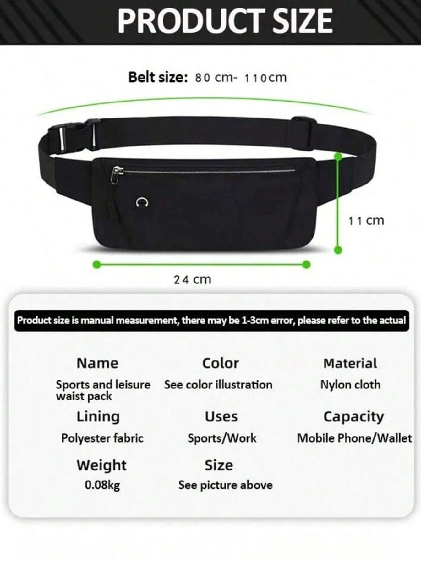 This Waterproof Running Waist Pack Features Multiple Pockets With Large Capacity, Suitable For Both Men And Women. It Can Hold Items Like Phones, Keys, Wallets, And Is Perfect For Running, Hiking, Tra