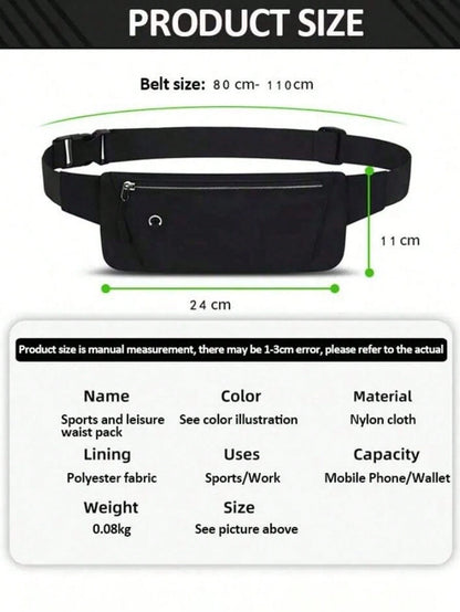 This Waterproof Running Waist Pack Features Multiple Pockets With Large Capacity, Suitable For Both Men And Women. It Can Hold Items Like Phones, Keys, Wallets, And Is Perfect For Running, Hiking, Tra