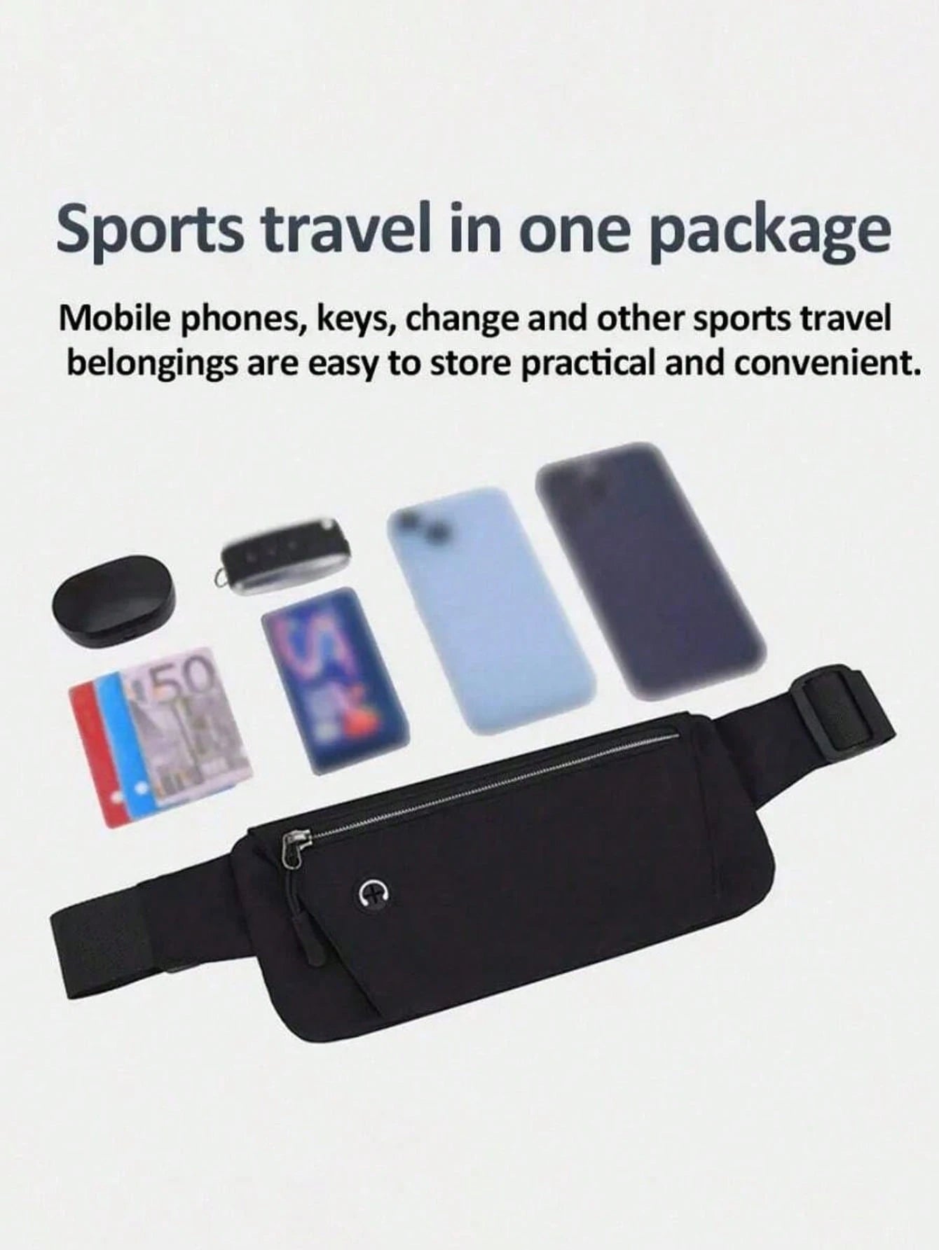 This Waterproof Running Waist Pack Features Multiple Pockets With Large Capacity, Suitable For Both Men And Women. It Can Hold Items Like Phones, Keys, Wallets, And Is Perfect For Running, Hiking, Tra