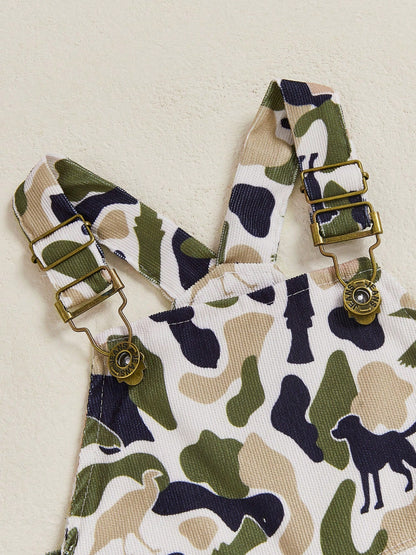 Toddler Baby Boy Duck Deer Hunting Suspender Pants Corduroy Bib Overalls Little Hunter Fall Winter Outfits
