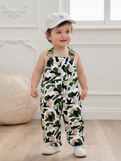 Toddler Baby Boy Duck Deer Hunting Suspender Pants Corduroy Bib Overalls Little Hunter Fall Winter Outfits
