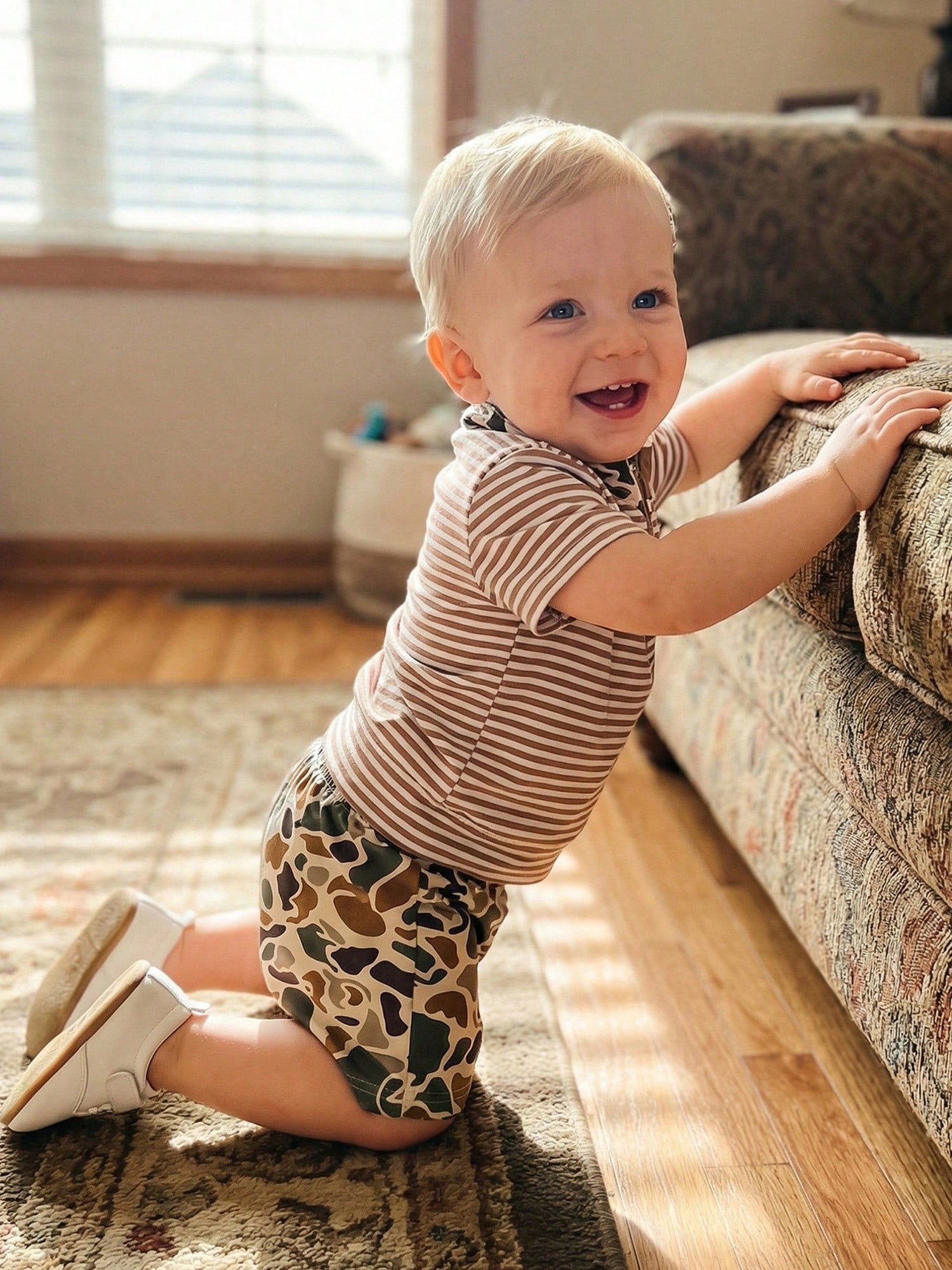 Toddler Baby Boy Hunting Outfit Duck Half Zip Short Sleeve T Shirt Shorts Set Camouflage Cute Infant Summer Clothes