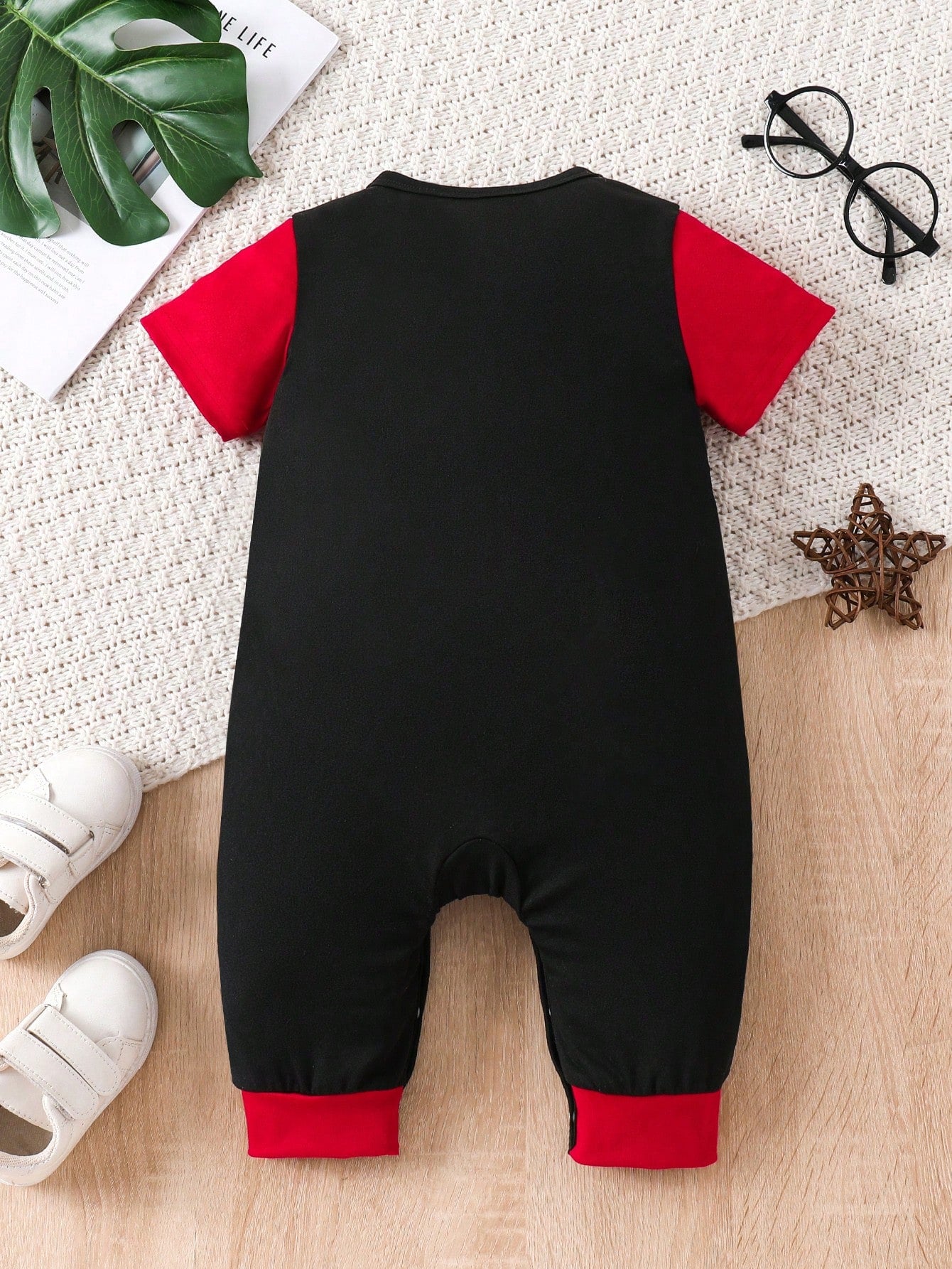 Toddler Boys' Fashionable Casual Cute Minimalist Outdoor Soft Gift Graphic Animal Print Short Sleeve Romper, Summer