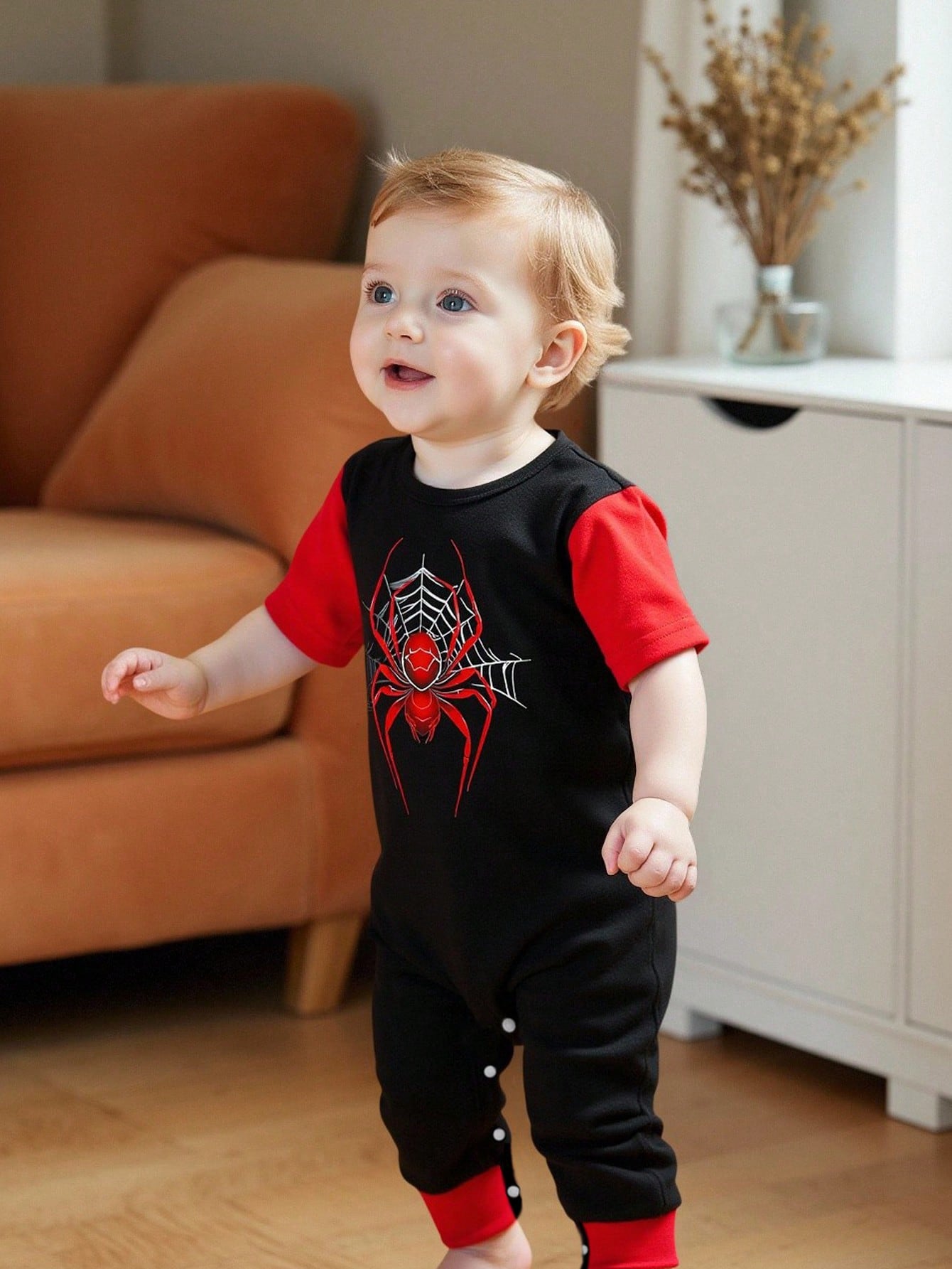 Toddler Boys' Fashionable Casual Cute Minimalist Outdoor Soft Gift Graphic Animal Print Short Sleeve Romper, Summer
