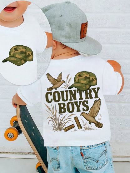 Toddler White Short Sleeve T-Shirt Got Too Silly Double Side Cartoon Police Goose Jail Funny Cute Casual Kids Soft Baby Tee