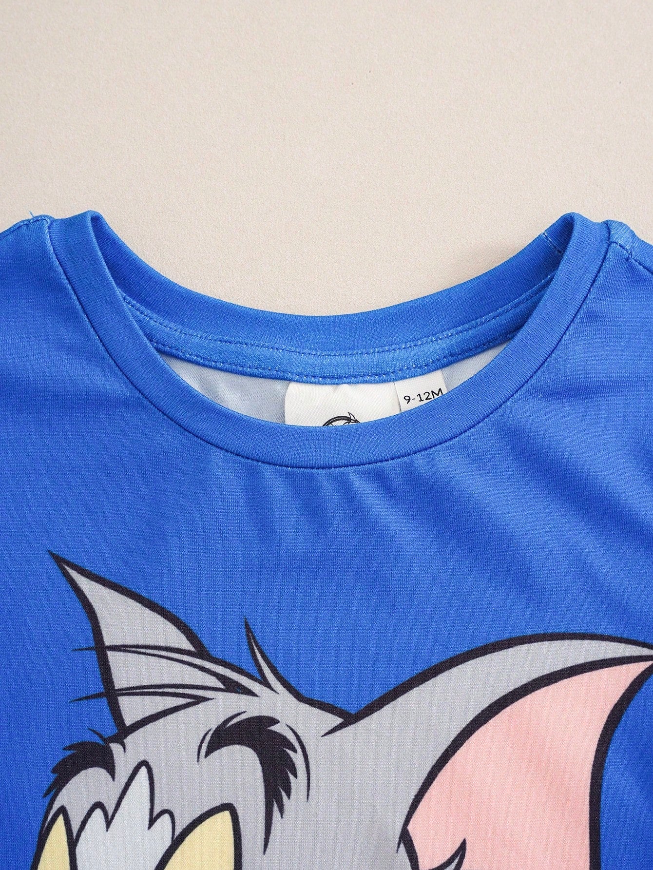 TOM & JERRY X Baby Boy Cartoon Print Round Neck Short Sleeve T-Shirt And Casual Shorts Set