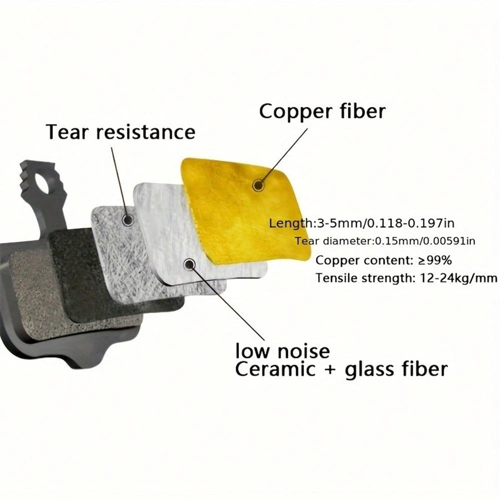 TOOPRE Semi-Metallic Bicycle Disc Brake Pads- Black Copper Fiber, Compatible With M355 And M446 Brake Discs, High-Quality Mountain Bike Brake Pads, Providing Smooth Braking Force| Durable Brake Pads