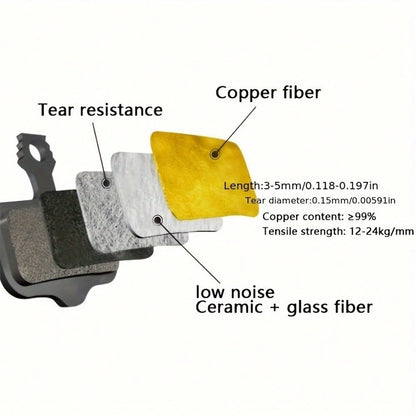 TOOPRE Semi-Metallic Bicycle Disc Brake Pads- Black Copper Fiber, Compatible With M355 And M446 Brake Discs, High-Quality Mountain Bike Brake Pads, Providing Smooth Braking Force| Durable Brake Pads