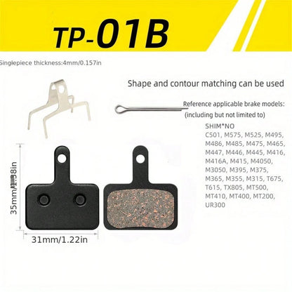 TOOPRE Semi-Metallic Bicycle Disc Brake Pads- Black Copper Fiber, Compatible With M355 And M446 Brake Discs, High-Quality Mountain Bike Brake Pads, Providing Smooth Braking Force| Durable Brake Pads