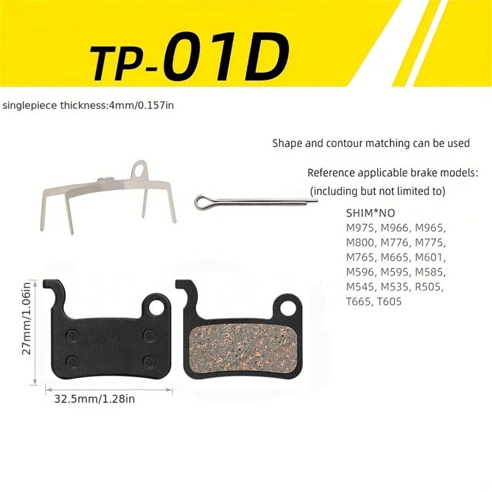 TOOPRE Semi-Metallic Bicycle Disc Brake Pads- Black Copper Fiber, Compatible With M355 And M446 Brake Discs, High-Quality Mountain Bike Brake Pads, Providing Smooth Braking Force| Durable Brake Pads