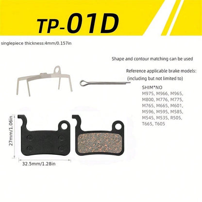 TOOPRE Semi-Metallic Bicycle Disc Brake Pads- Black Copper Fiber, Compatible With M355 And M446 Brake Discs, High-Quality Mountain Bike Brake Pads, Providing Smooth Braking Force| Durable Brake Pads