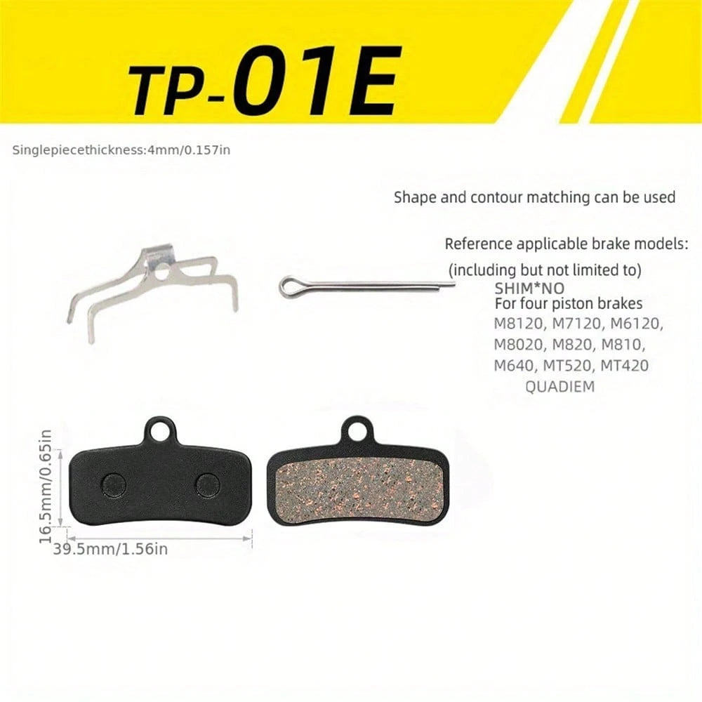 TOOPRE Semi-Metallic Bicycle Disc Brake Pads- Black Copper Fiber, Compatible With M355 And M446 Brake Discs, High-Quality Mountain Bike Brake Pads, Providing Smooth Braking Force| Durable Brake Pads