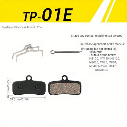 TOOPRE Semi-Metallic Bicycle Disc Brake Pads- Black Copper Fiber, Compatible With M355 And M446 Brake Discs, High-Quality Mountain Bike Brake Pads, Providing Smooth Braking Force| Durable Brake Pads