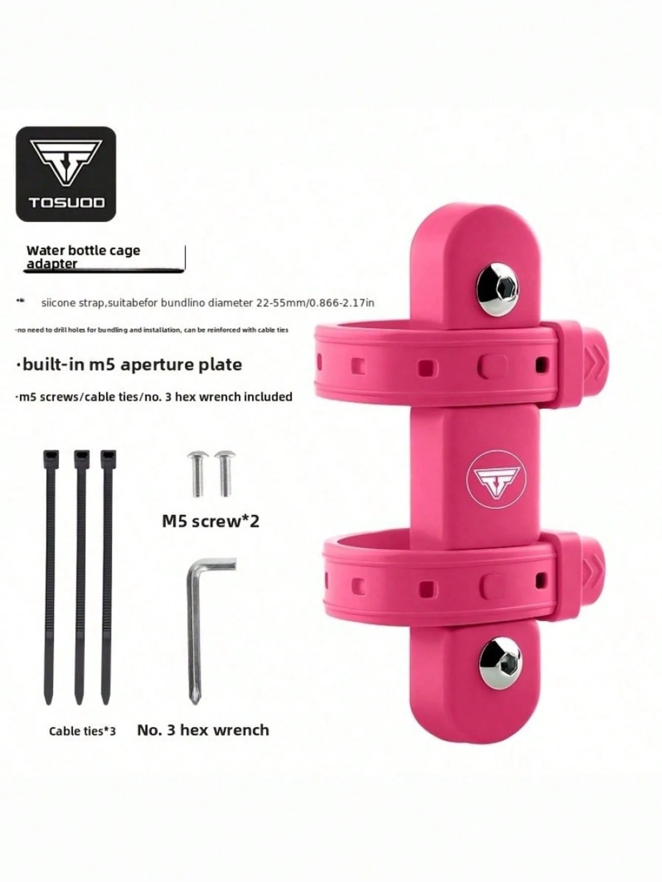 TOSUOD 1 Set Bicycle Water Bottle Cage Base Adapter Bracket, Suitable For Mountain Bike And Road Bike, Cycling Gear, Cycling Gift, Ideal Choice For Cycling