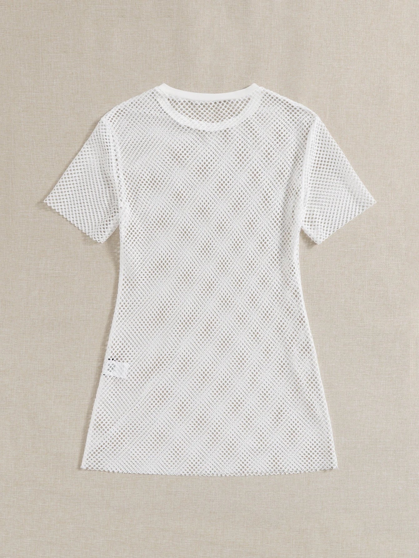 Travachic Women's Sexy Fishnet Round Neck Short Sleeve Cover Up Top, Summer