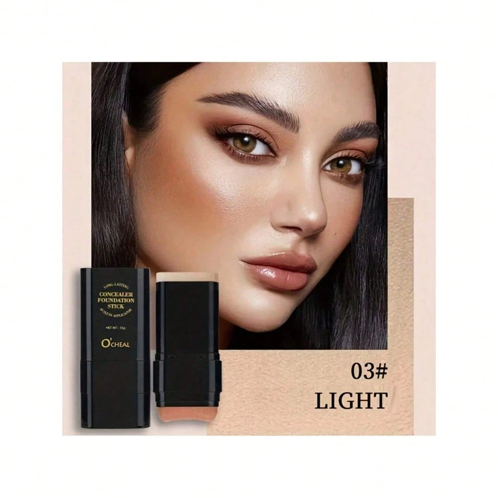Two In One Waterproof Concealer Foundation Make-Up Stick- Sweat Proof, Effective Coverage Of Black Eye Circles, Natural Makeup, Multi-Color Options, Full Range Of Light Beige, Portable Design