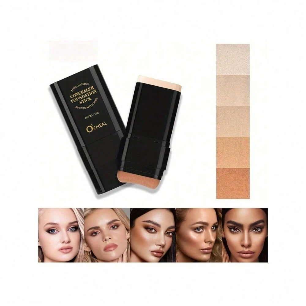 Two In One Waterproof Concealer Foundation Make-Up Stick- Sweat Proof, Effective Coverage Of Black Eye Circles, Natural Makeup, Multi-Color Options, Full Range Of Light Beige, Portable Design