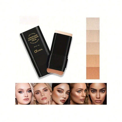 Two In One Waterproof Concealer Foundation Make-Up Stick- Sweat Proof, Effective Coverage Of Black Eye Circles, Natural Makeup, Multi-Color Options, Full Range Of Light Beige, Portable Design