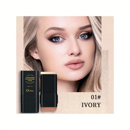 Two In One Waterproof Concealer Foundation Make-Up Stick- Sweat Proof, Effective Coverage Of Black Eye Circles, Natural Makeup, Multi-Color Options, Full Range Of Light Beige, Portable Design