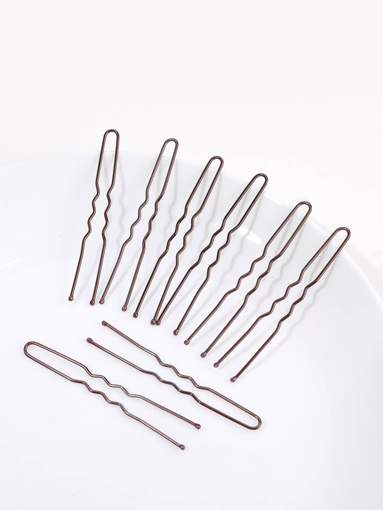 U Shaped Hair Pins, 100pcs Buns Waved U-Shaped Hair Pins For Updos With Box For Women Lady Girls Bobby Pins French Historical Hair Pin Hair Styling Pins Brown, 2.4 Inch, Hair Rollers, Heatless Curls
