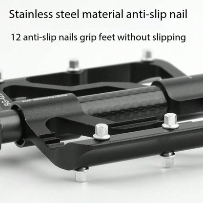 Ultra-Light Carbon Fiber 3-Bearing Bicycle Pedals, Mountain Bike Aluminum Alloy Anti-Slip Pedal, Cycling Accessories, 1 Pair