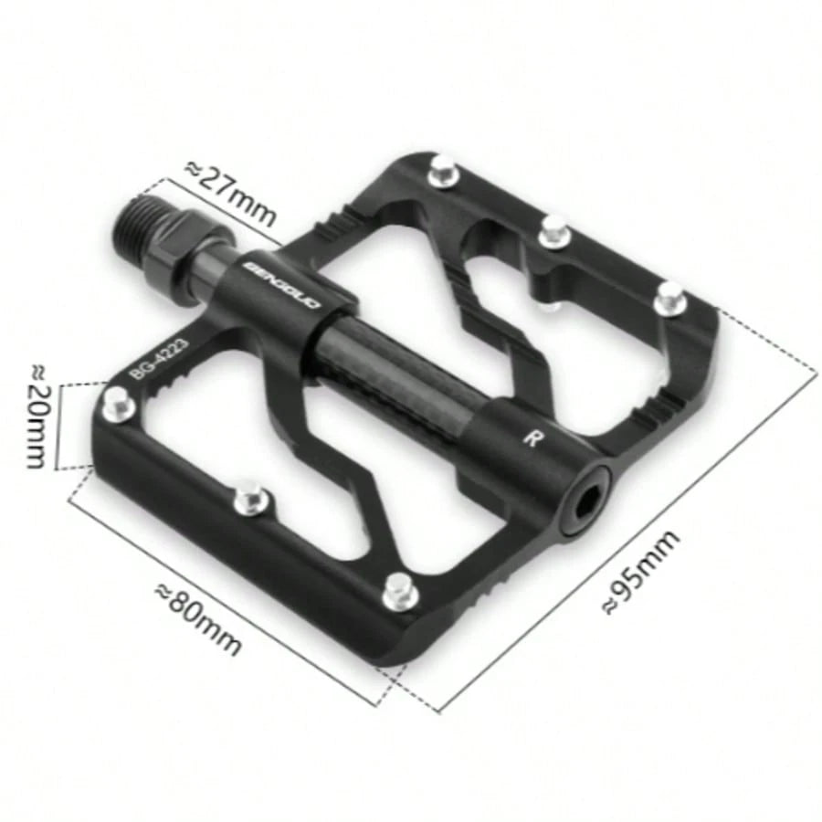 Ultra-Light Carbon Fiber 3-Bearing Bicycle Pedals, Mountain Bike Aluminum Alloy Anti-Slip Pedal, Cycling Accessories, 1 Pair