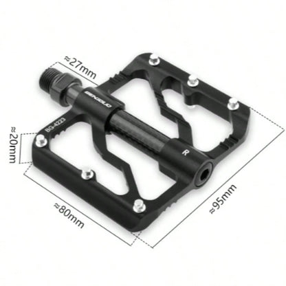 Ultra-Light Carbon Fiber 3-Bearing Bicycle Pedals, Mountain Bike Aluminum Alloy Anti-Slip Pedal, Cycling Accessories, 1 Pair