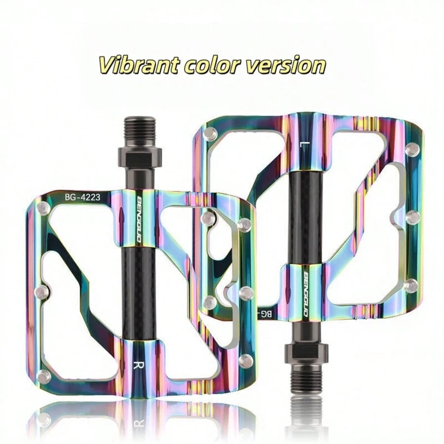 Ultra-Light Carbon Fiber 3-Bearing Bicycle Pedals, Mountain Bike Aluminum Alloy Anti-Slip Pedal, Cycling Accessories, 1 Pair