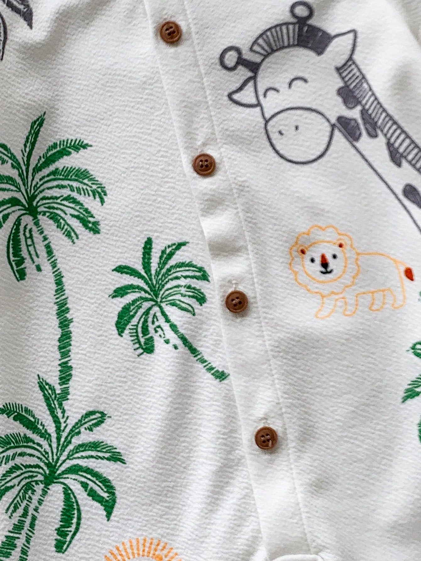 Unisex Baby Boy/Girl Baby Boy Spring/Summer Casual Cute Vacation Style Animal Print Short Sleeve Romper, Baby Boy Outfit Sets, Baby Boy Summer Clothes, Squishy