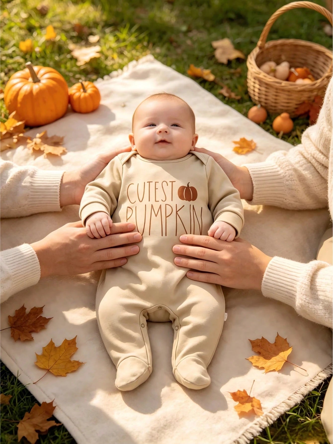 Unisex Baby Footed Romper Cutest Pumpkin Print Long Sleeve Fall Newborn Footie Jumpsuit Infant Halloween Autumn One Piece Outfit