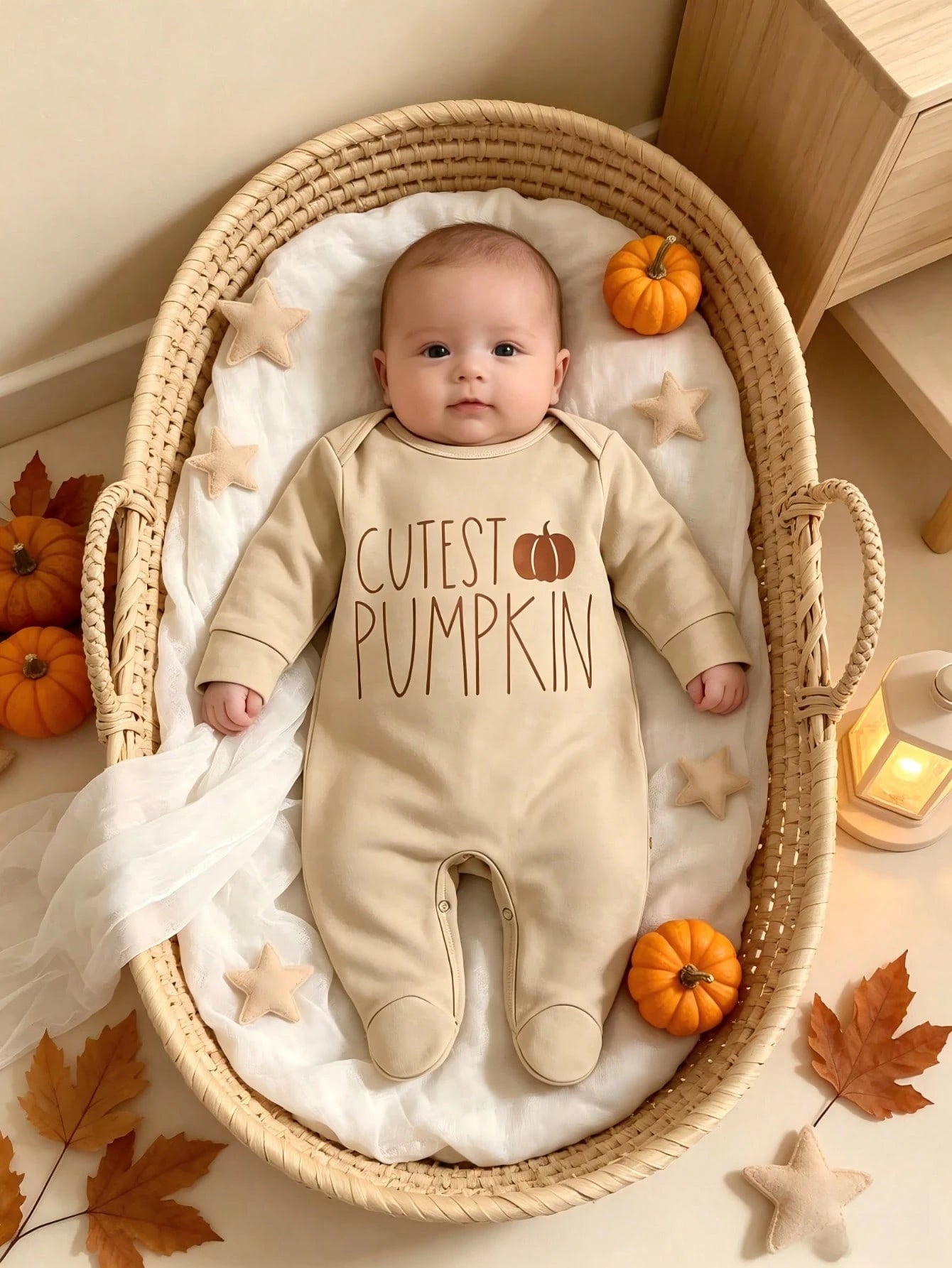 Unisex Baby Footed Romper Cutest Pumpkin Print Long Sleeve Fall Newborn Footie Jumpsuit Infant Halloween Autumn One Piece Outfit