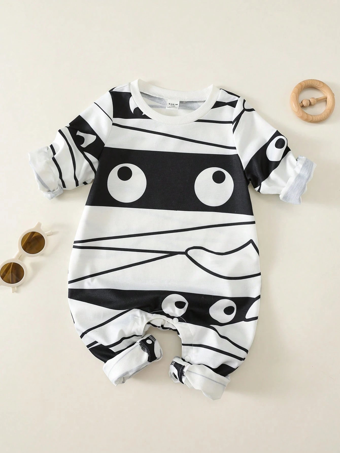 Unisex Newborn Baby Boy/Girl, Cute Mummy Pattern Long Sleeve Romper, Baby Rompers, Baby Winter Clothes, Halloween