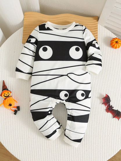 Unisex Newborn Baby Boy/Girl, Cute Mummy Pattern Long Sleeve Romper, Baby Rompers, Baby Winter Clothes, Halloween