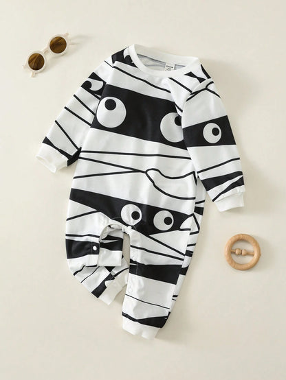 Unisex Newborn Baby Boy/Girl, Cute Mummy Pattern Long Sleeve Romper, Baby Rompers, Baby Winter Clothes, Halloween