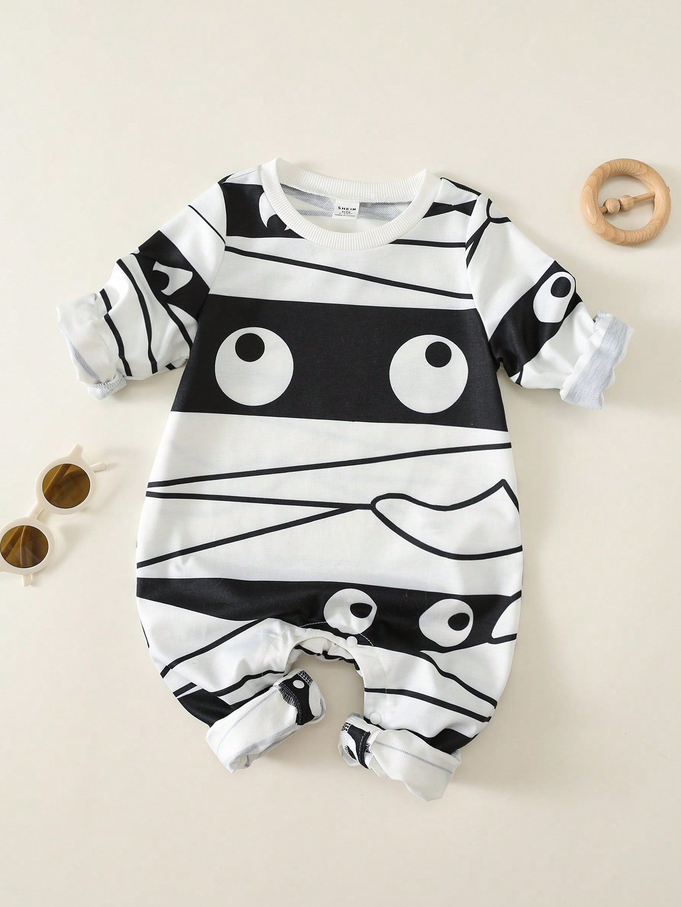 Unisex Newborn Baby Boy/Girl, Cute Mummy Pattern Long Sleeve Romper, Baby Rompers, Baby Winter Clothes, Halloween