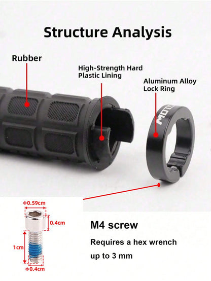 Universal Anti-Slip Bicycle Handlebar Grips, Shock-Absorbing Lock-On Lightweight Handlebar Covers, Suitable For Men And Women, Mountain Bike, BMX, Folding Bike, Fixed Gear Bike, Motorcycle, Bicycle Ac