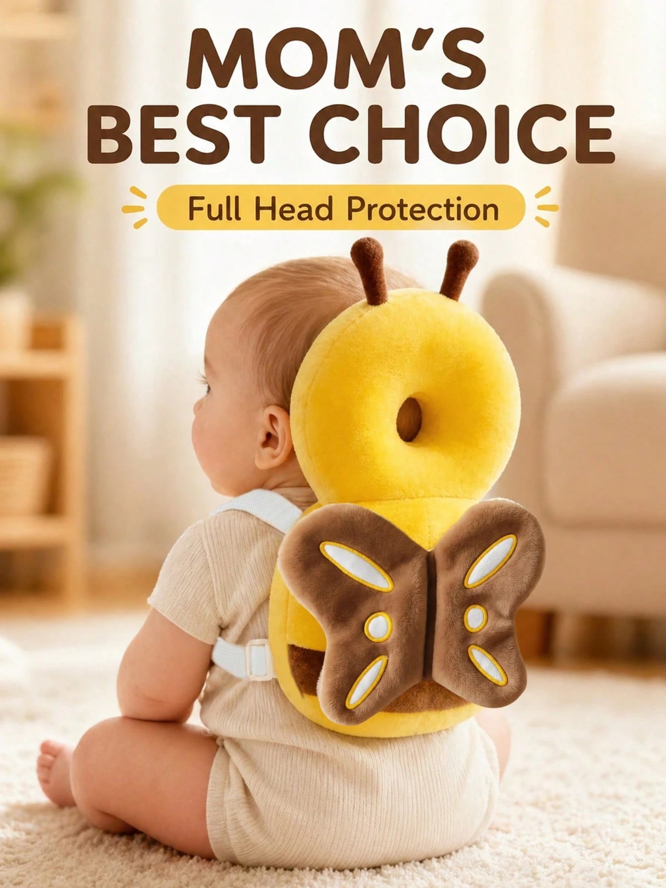 Upgraded Baby Anti-Fall Pillow, Thickened & Widened Walking Protection Pad, Baby Head Protection Pillow Suitable For Toddlers Learning To Walk And Crawl, Adjustable Baby Head Protection Pad, Breathabl