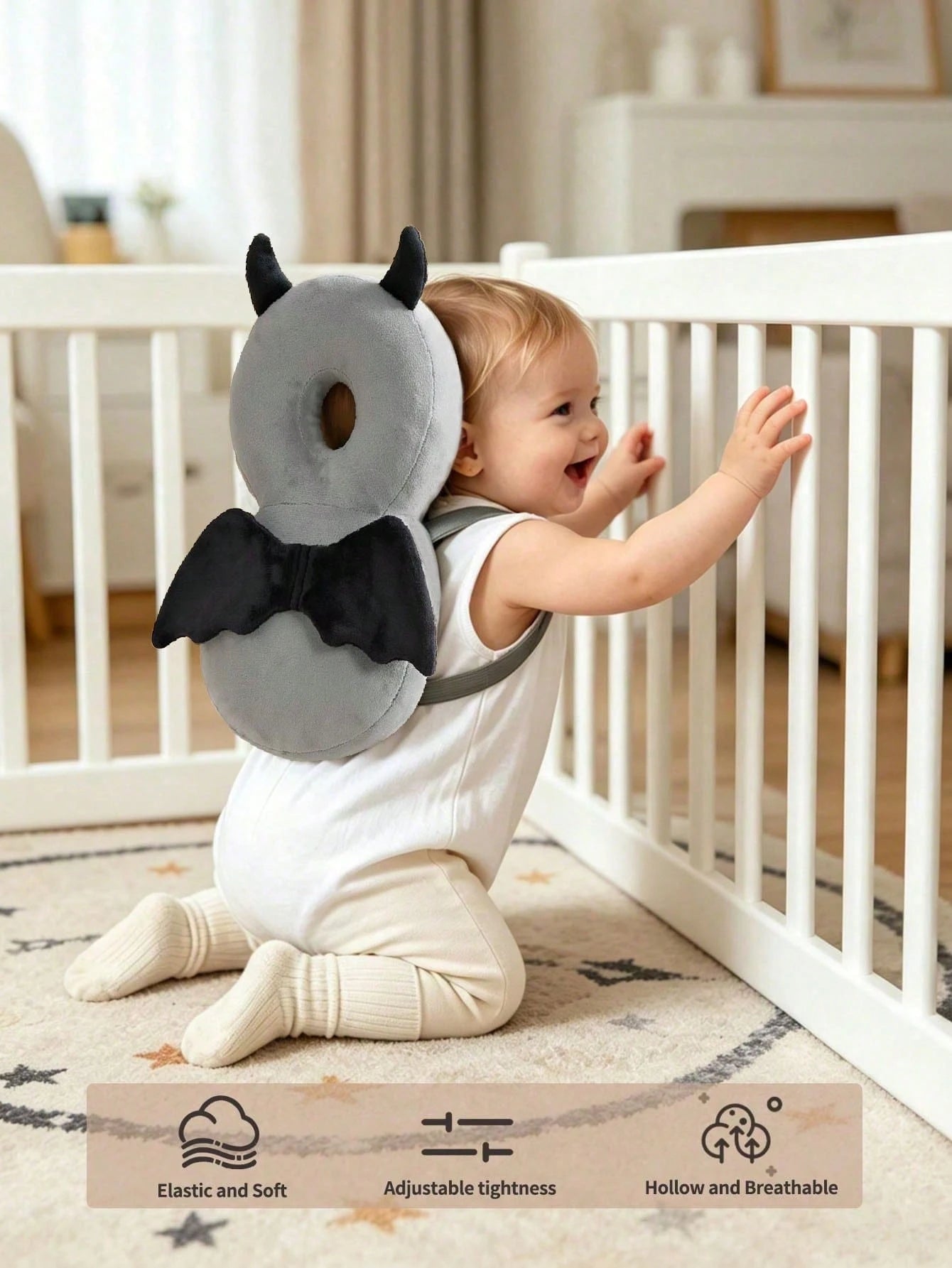 Upgraded Baby Anti-Fall Pillow, Thickened & Widened Toddler Walking Protection Pad, Baby Head Protection Cushion Suitable For Toddlers Learning To Walk And Crawl, Adjustable Baby Head Protection Pad