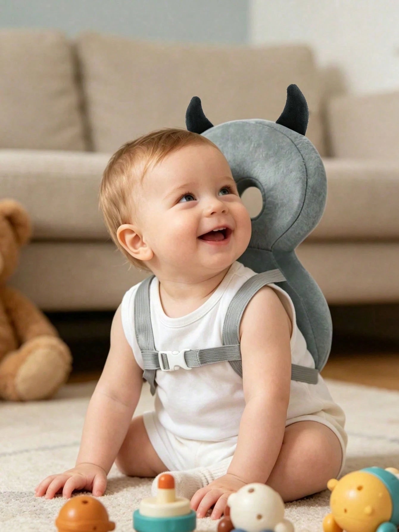 Upgraded Baby Anti-Fall Pillow, Thickened & Widened Toddler Walking Protection Pad, Baby Head Protection Cushion Suitable For Toddlers Learning To Walk And Crawl, Adjustable Baby Head Protection Pad